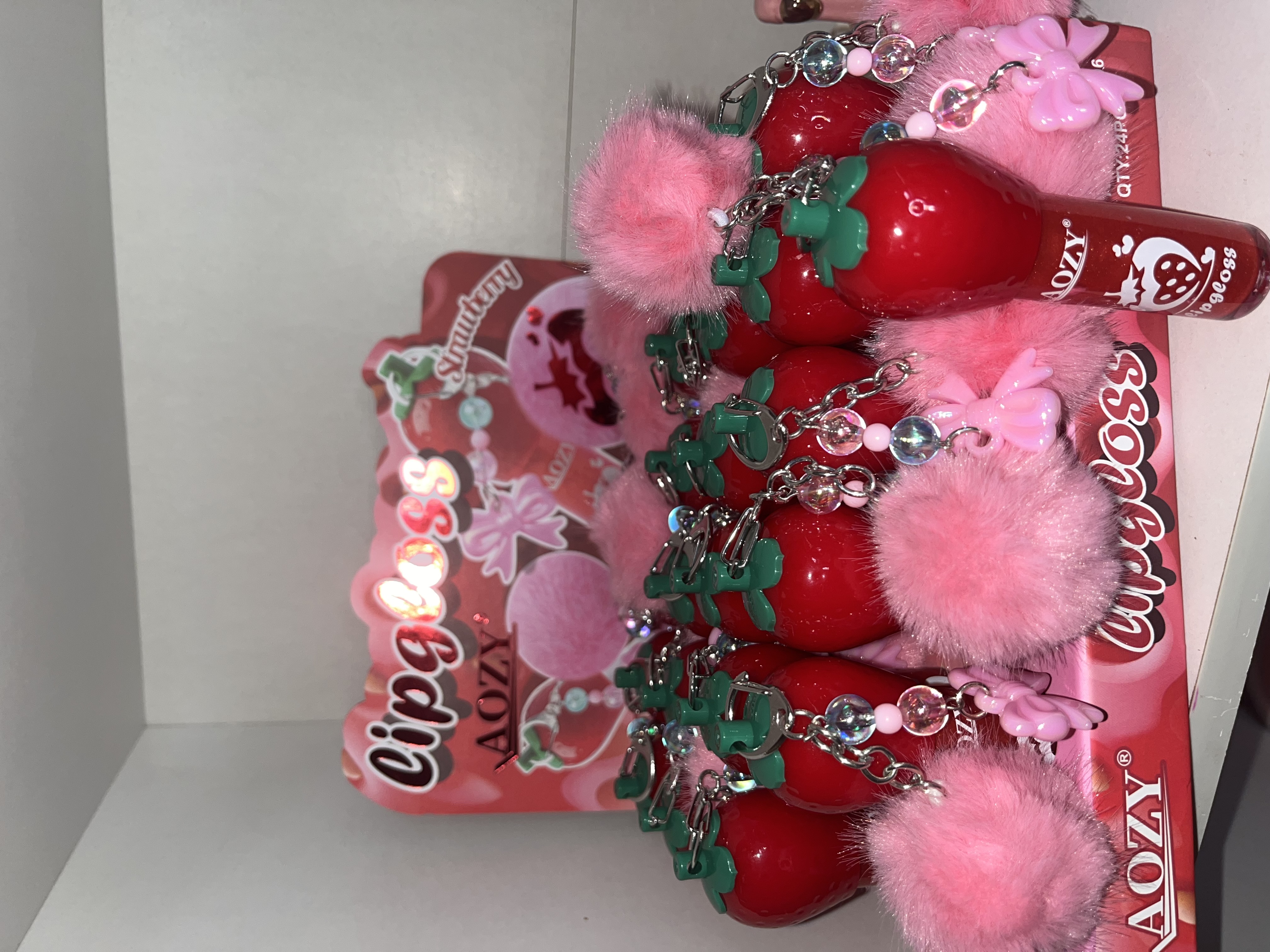 Lip gloss llaveros Fresas 