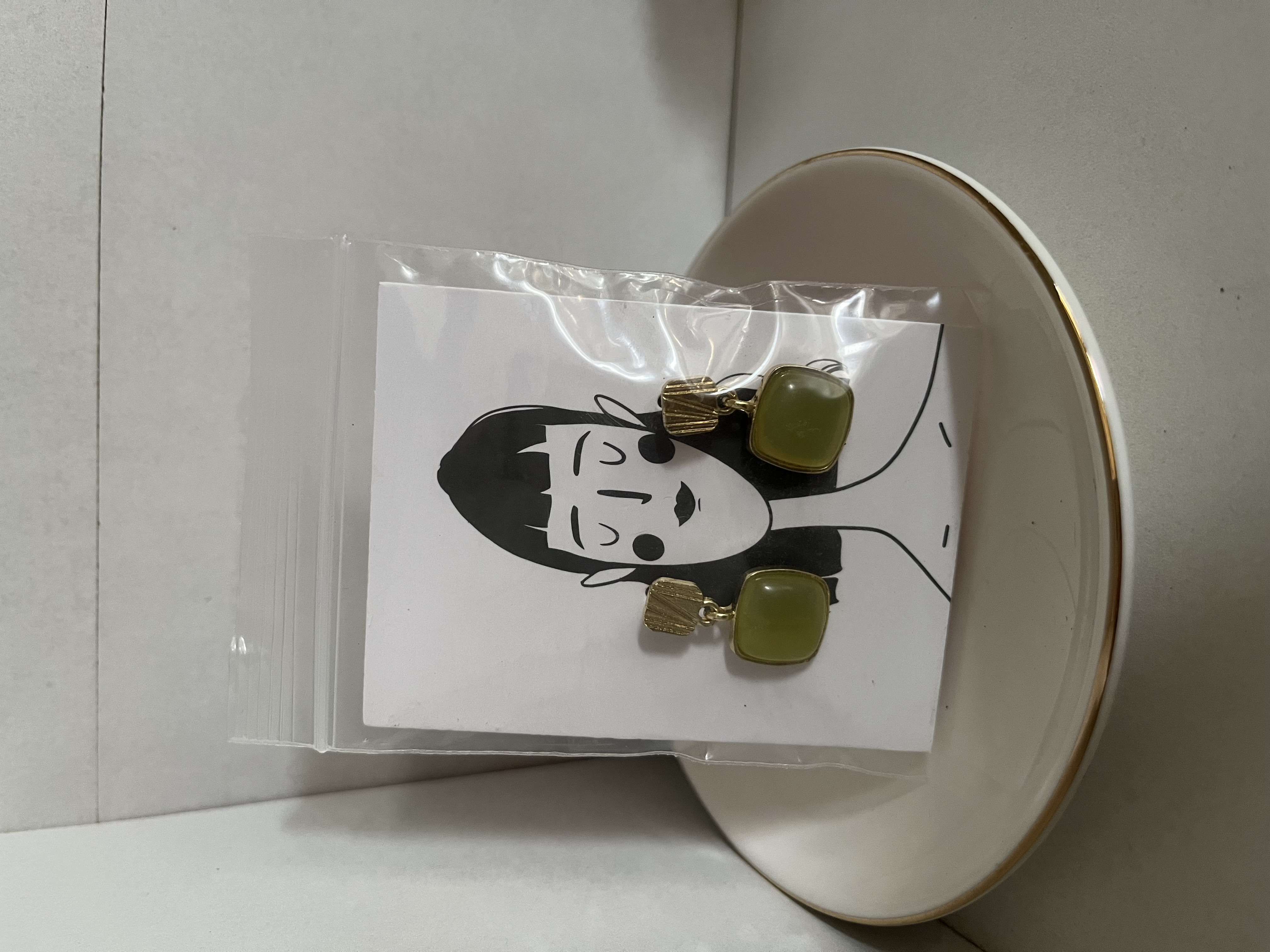 Aretes piedra jade colombiana 