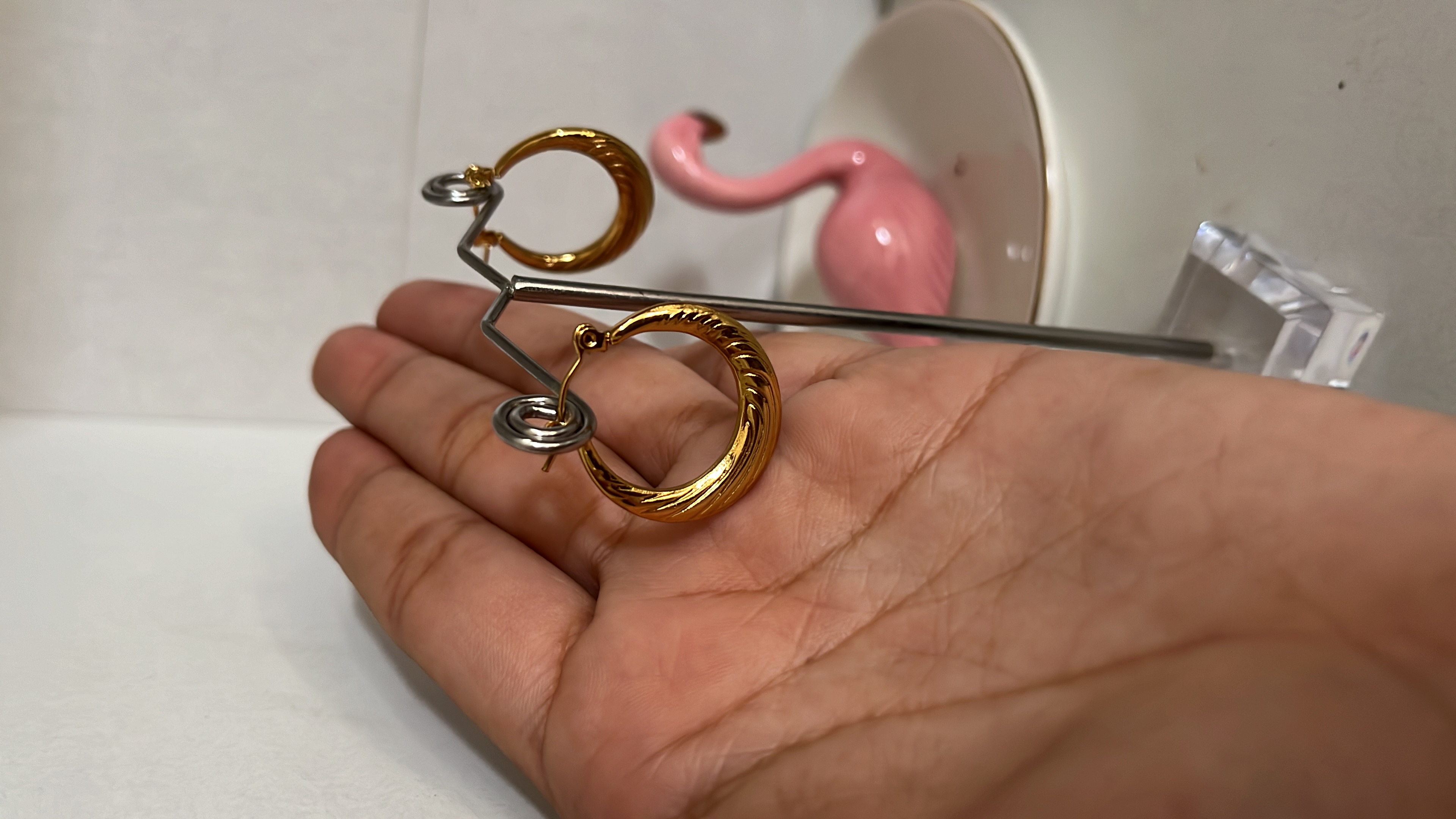 Aretes Argolla mediana chapados en oro 