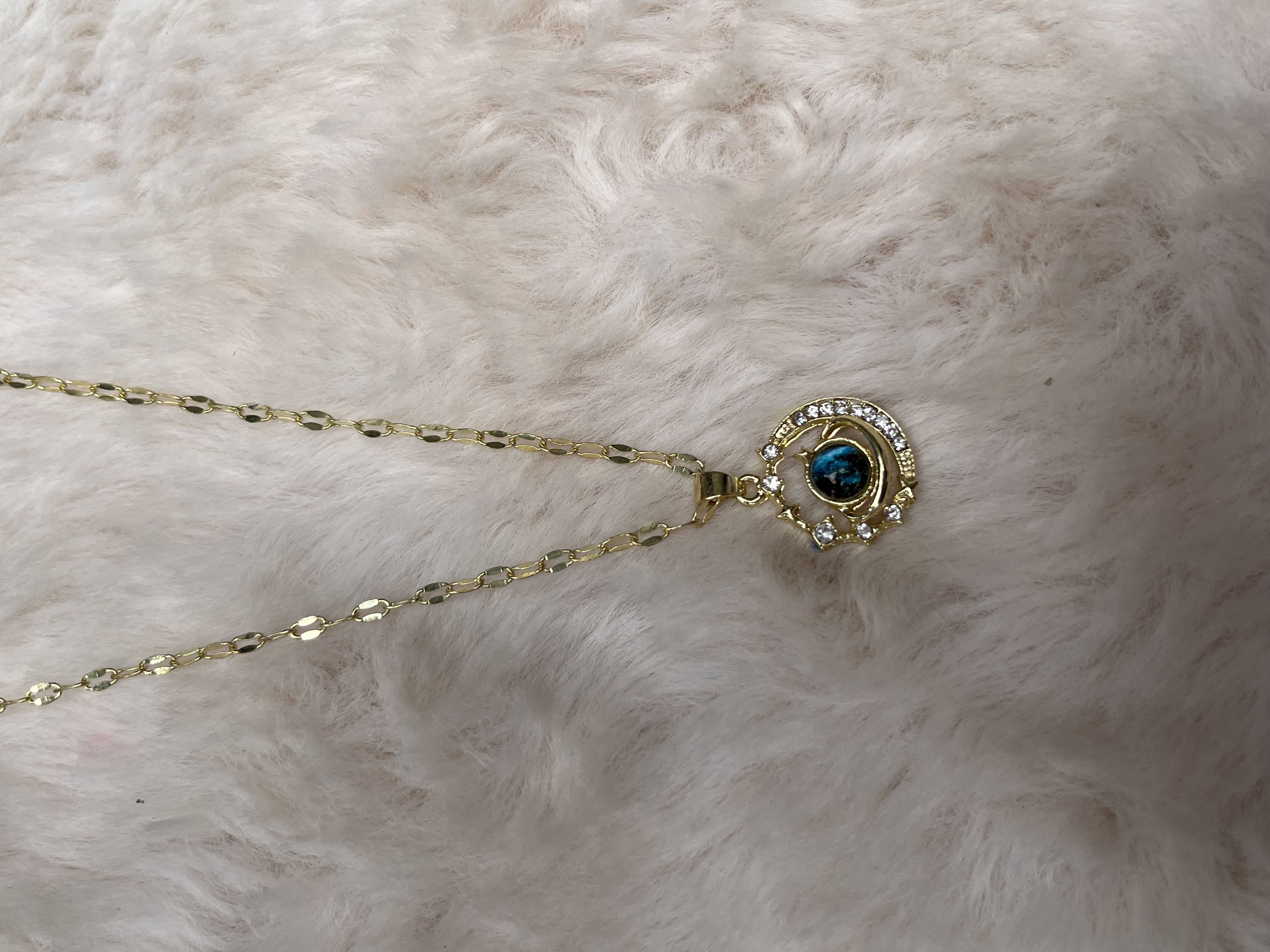 Cadena Saturno Fantasía Fina con baño de oro 