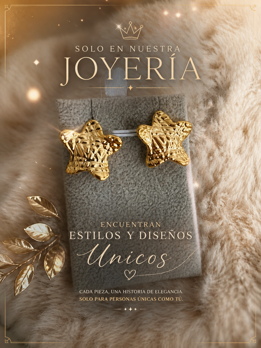 Aretes de estrella chapado en oro 14 k 