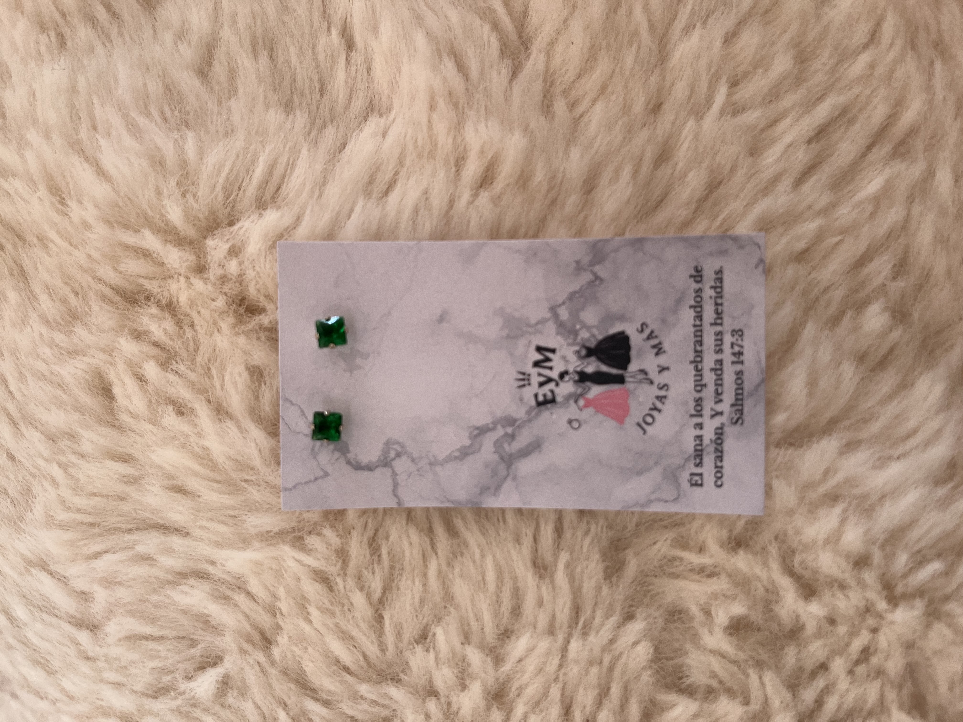 Aretes zirconia verde 