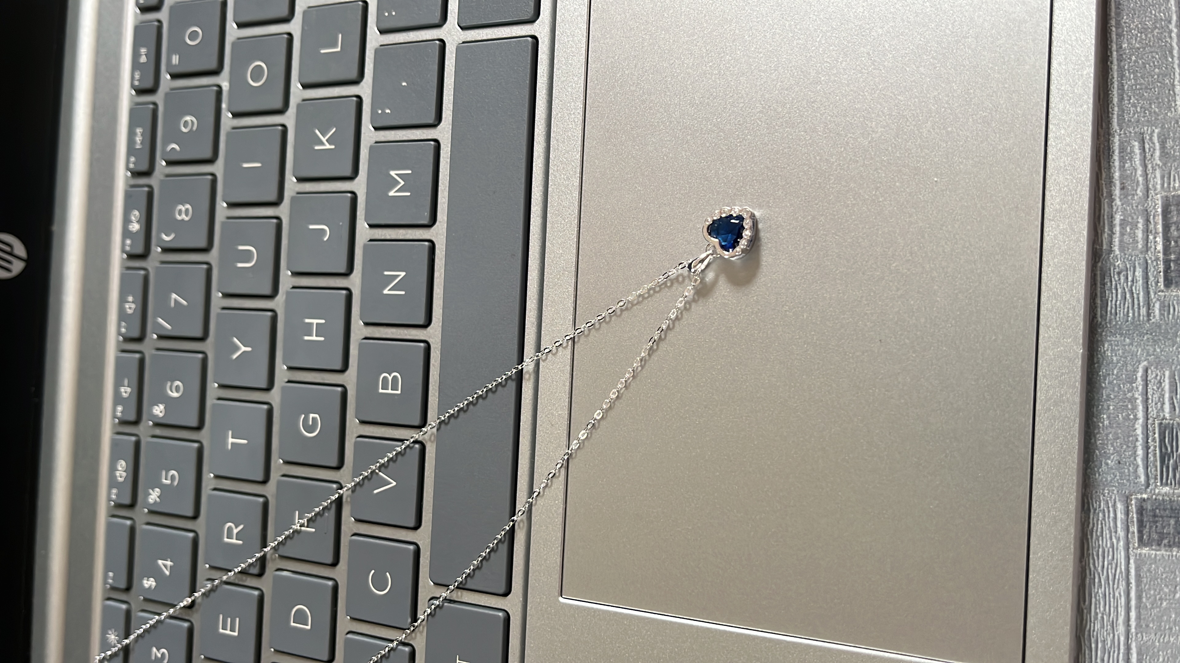 Cadena Corazón azul Plata S 925