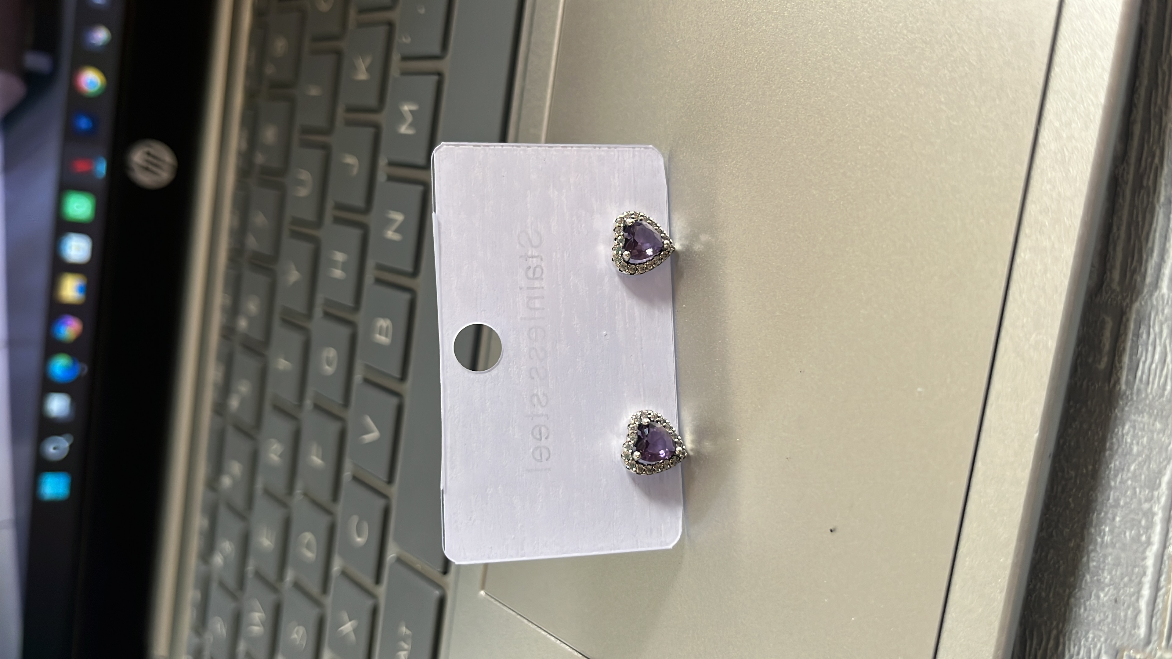 Aretes Corazón púrpura Plata S 925